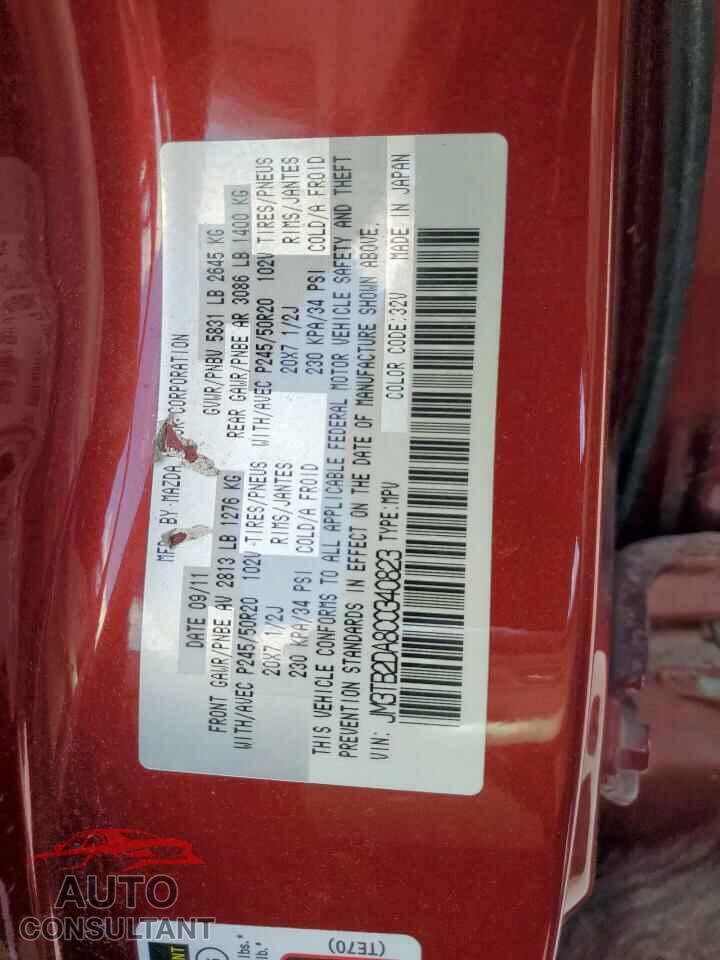 MAZDA CX-9 2012 - JM3TB2DA8C0340823