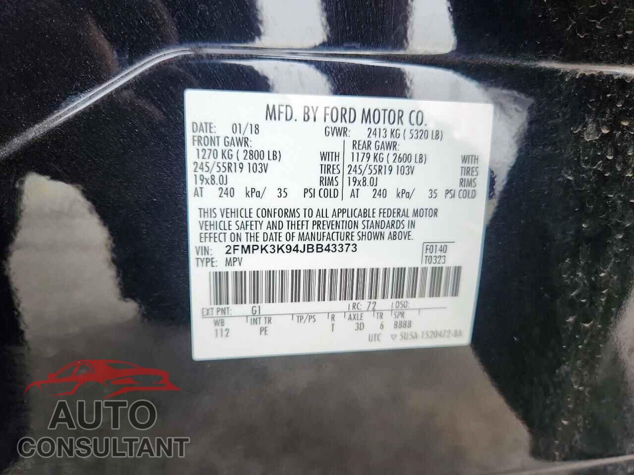 FORD EDGE 2018 - 2FMPK3K94JBB43373