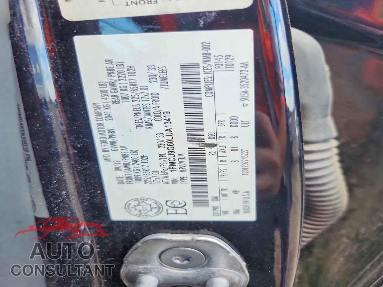 FORD ESCAPE 2020 - 1FMCU9G60LUA13419