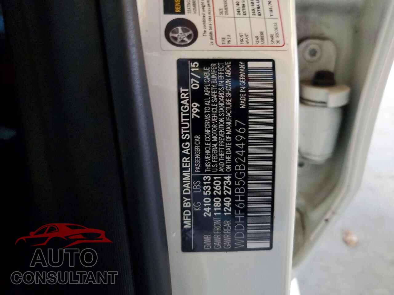 MERCEDES-BENZ E-CLASS 2016 - WDDHF6HB5GB244967