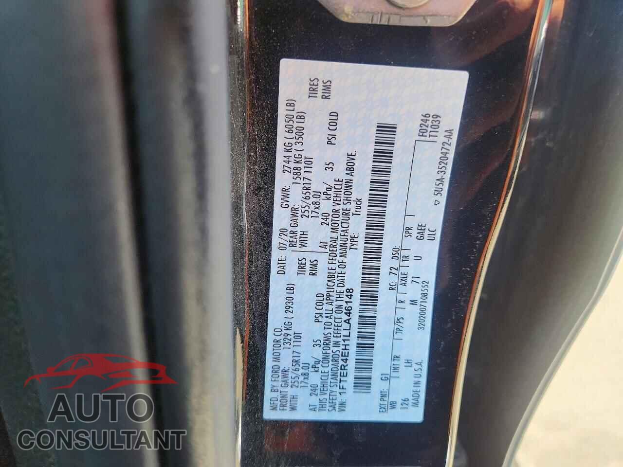 FORD RANGER 2020 - 1FTER4EH1LLA46148