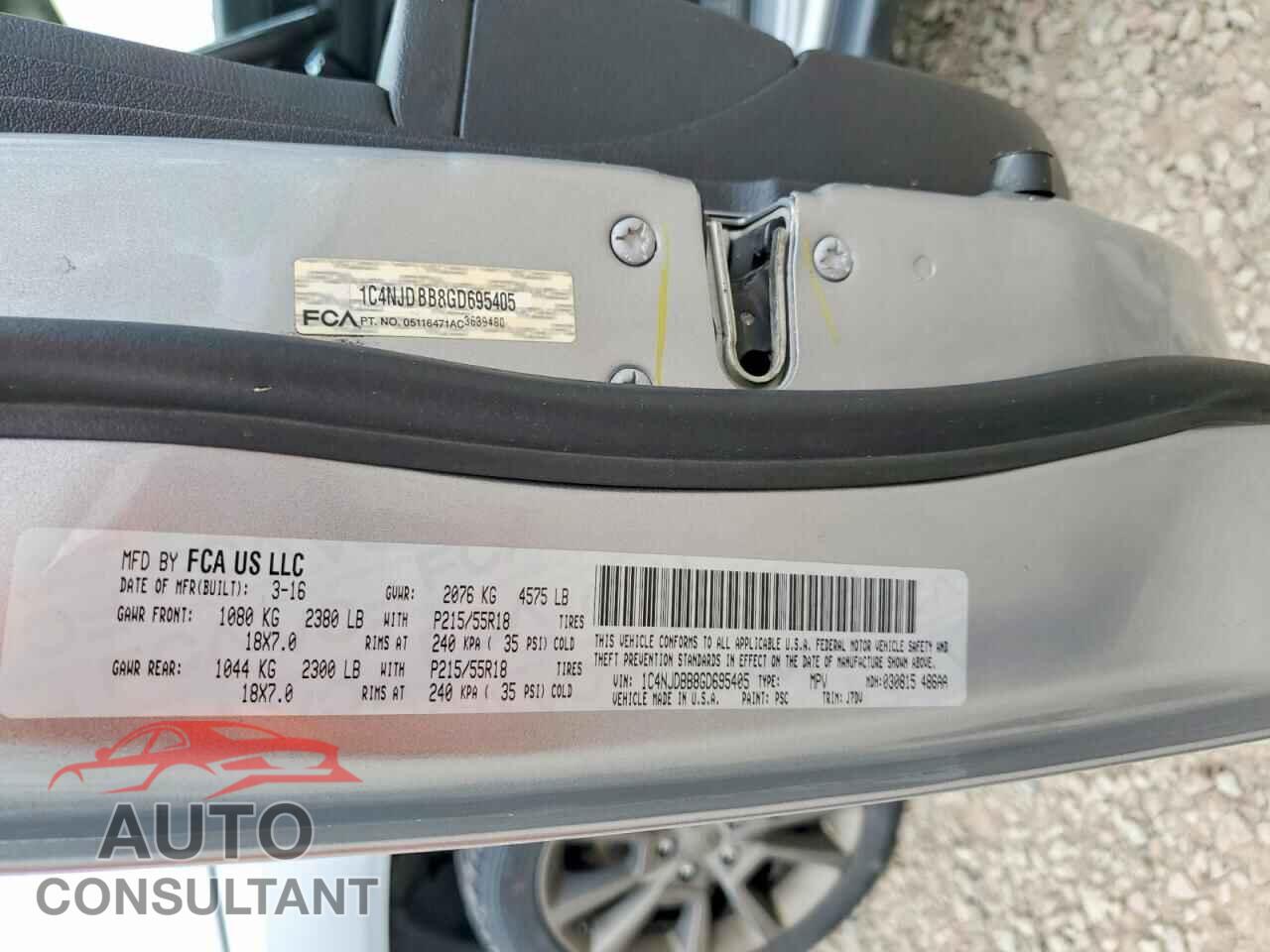 JEEP COMPASS 2016 - 1C4NJDBB8GD695405