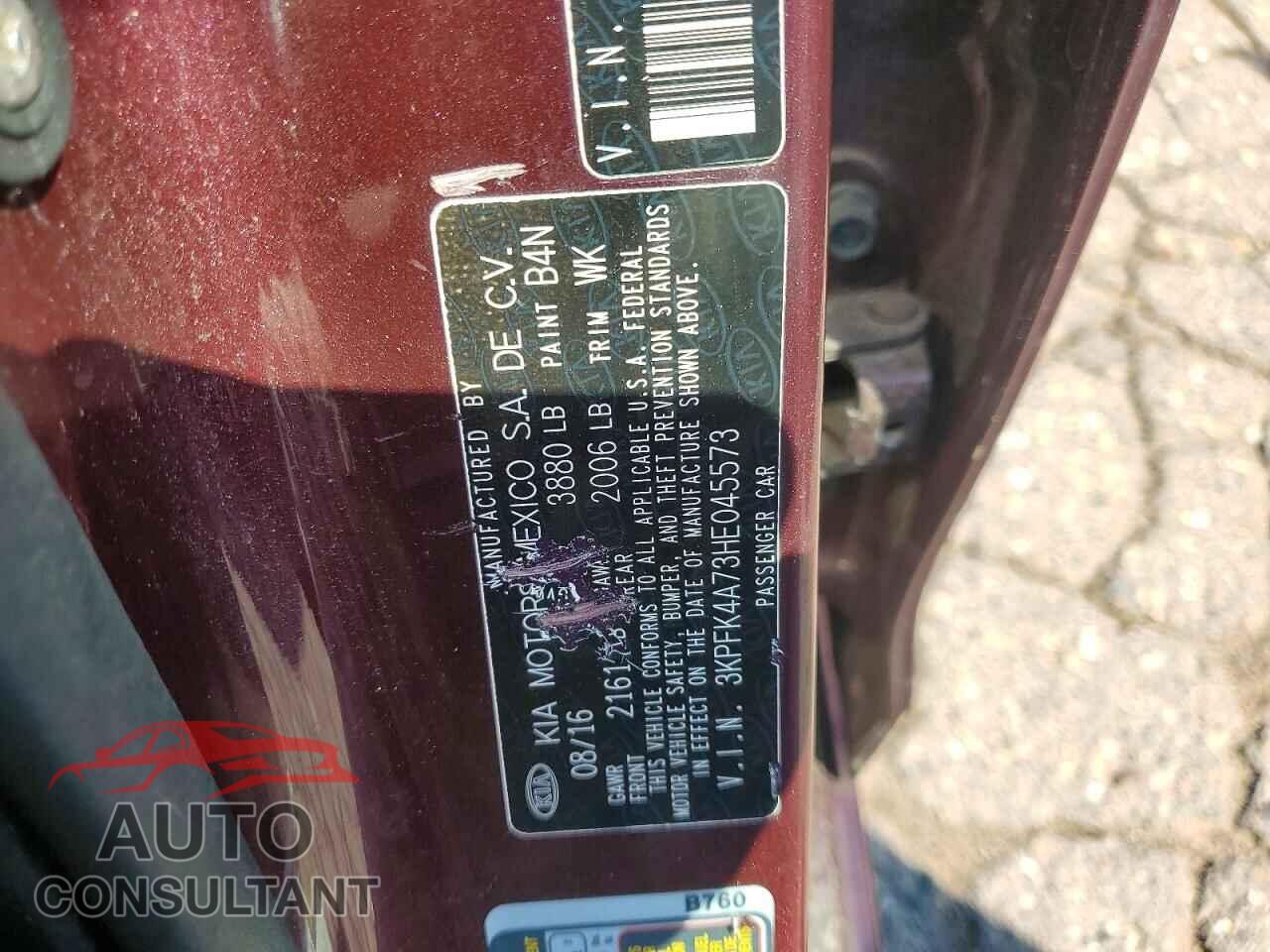 KIA FORTE 2017 - 3KPFK4A73HE045573
