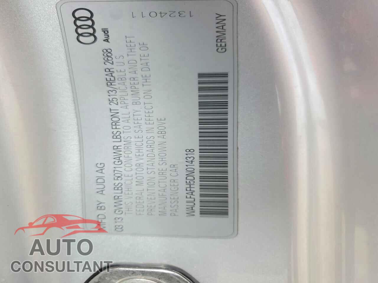 AUDI A5 2013 - WAULFAFH5DN014318