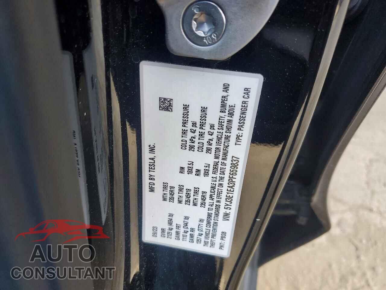 TESLA MODEL 3 2023 - 5YJ3E1EA3PF659837
