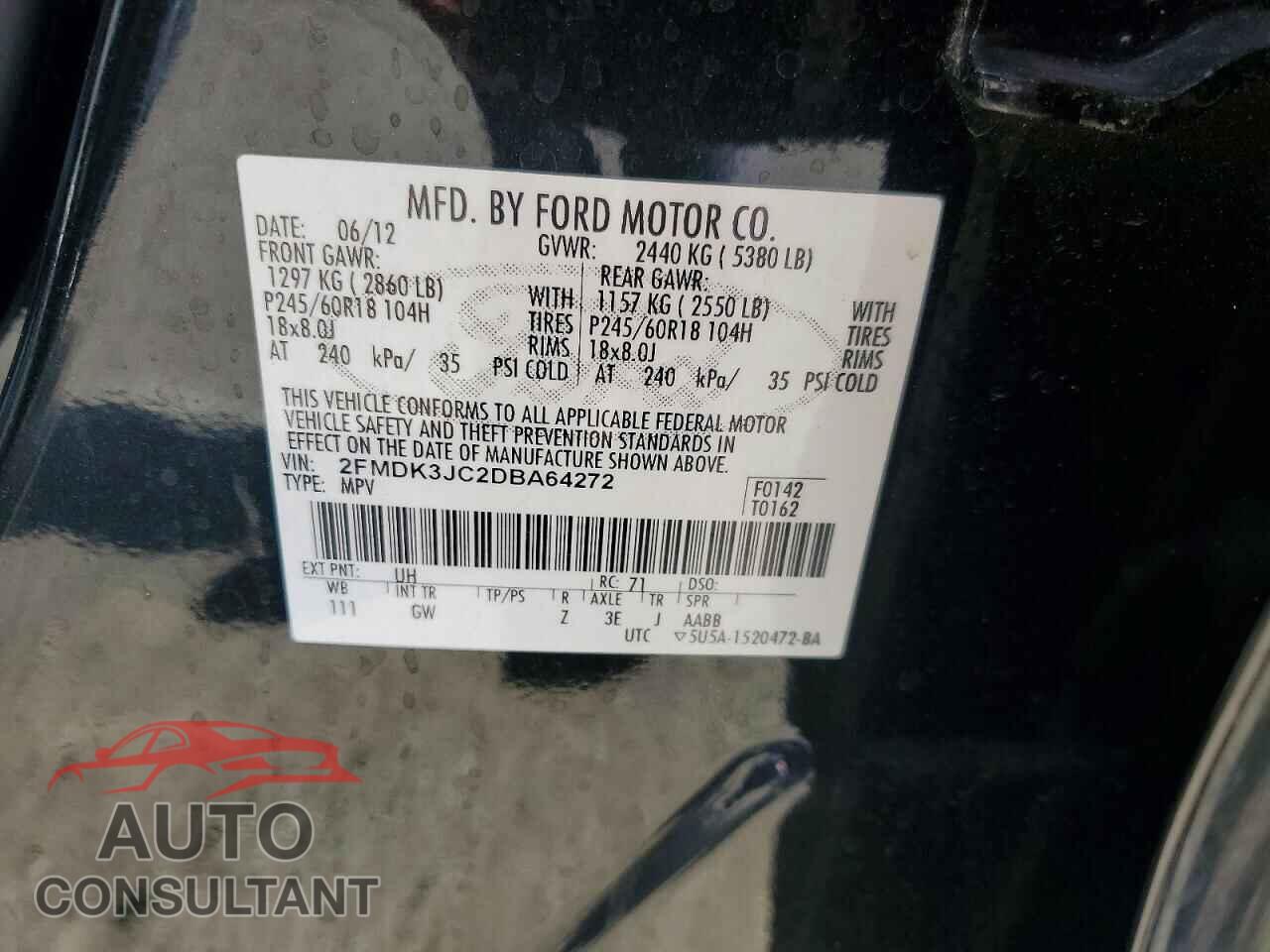 FORD EDGE 2013 - 2FMDK3JC2DBA64272