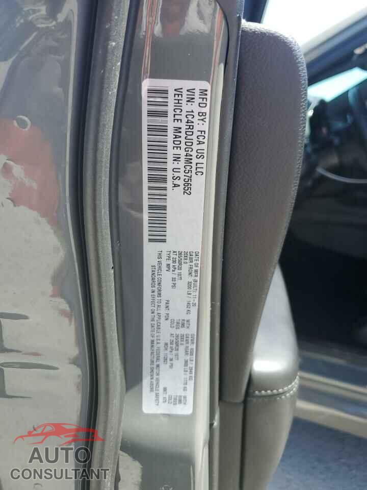 DODGE DURANGO 2021 - 1C4RDJDG4MC575652