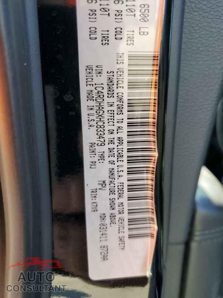 DODGE DURANGO 2017 - 1C4RDHAGXHC833479
