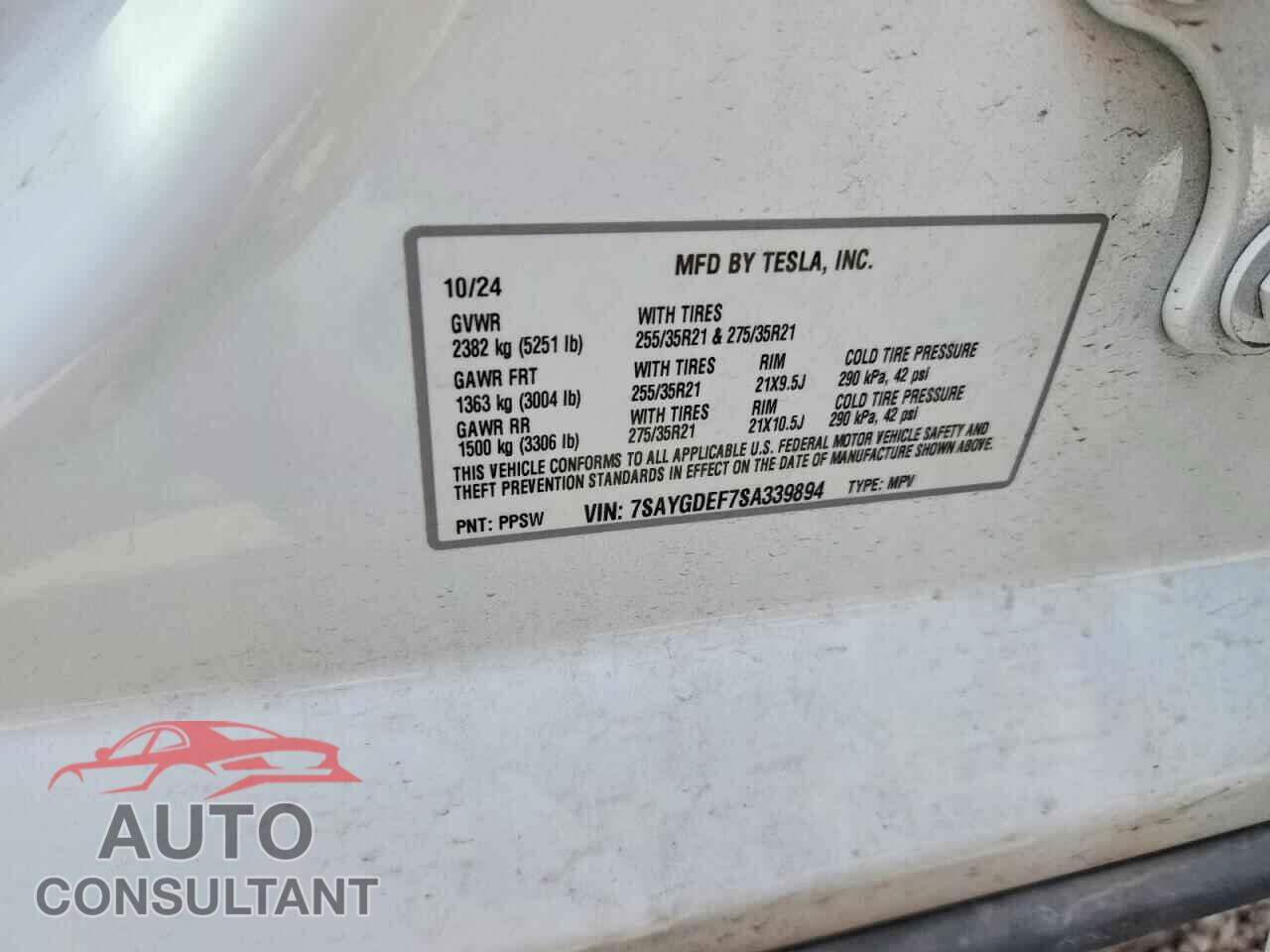 TESLA MODEL Y 2025 - 7SAYGDEF7SA339894