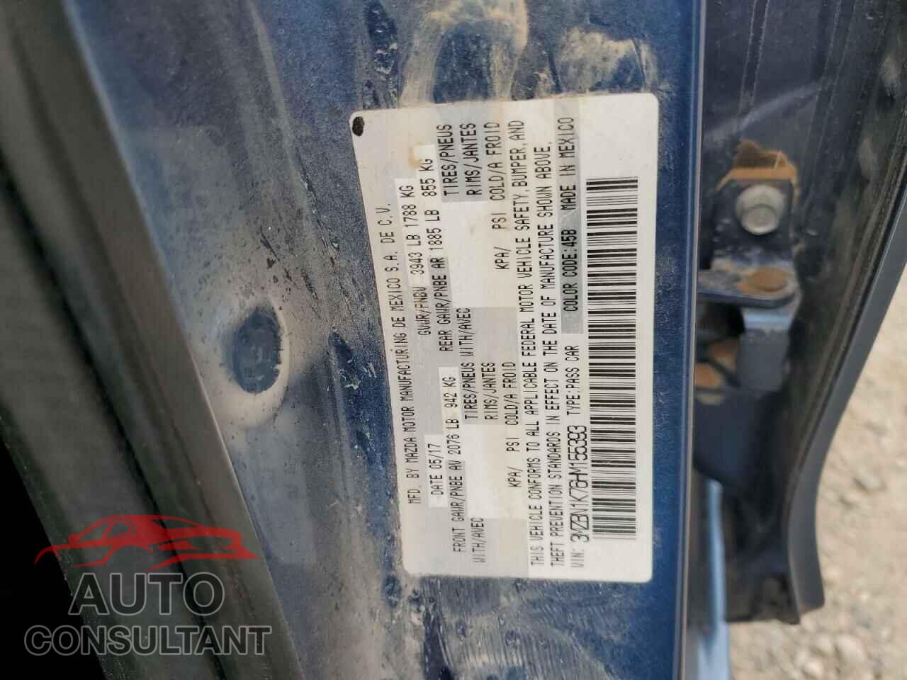 MAZDA 3 2017 - 3MZBN1K76HM155393