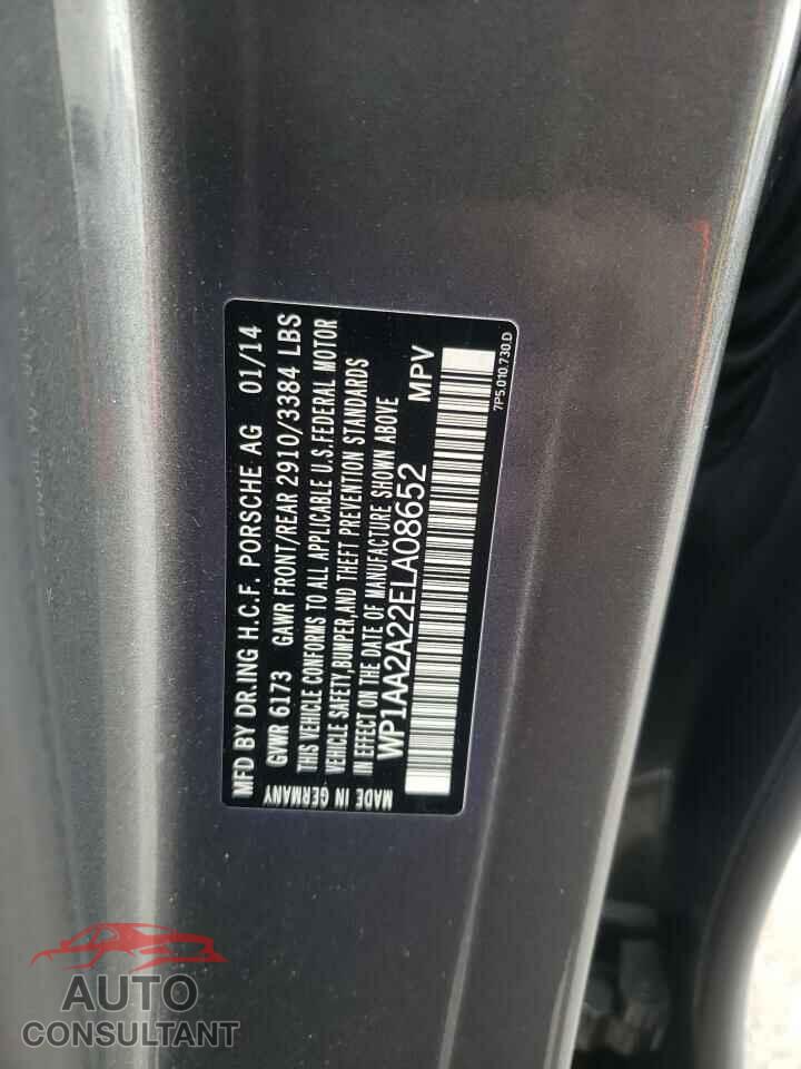 PORSCHE CAYENNE 2014 - WP1AA2A22ELA08652