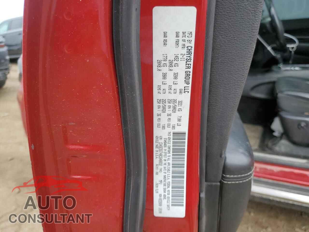 DODGE DURANGO 2011 - 1D4SE5GT4BC648632