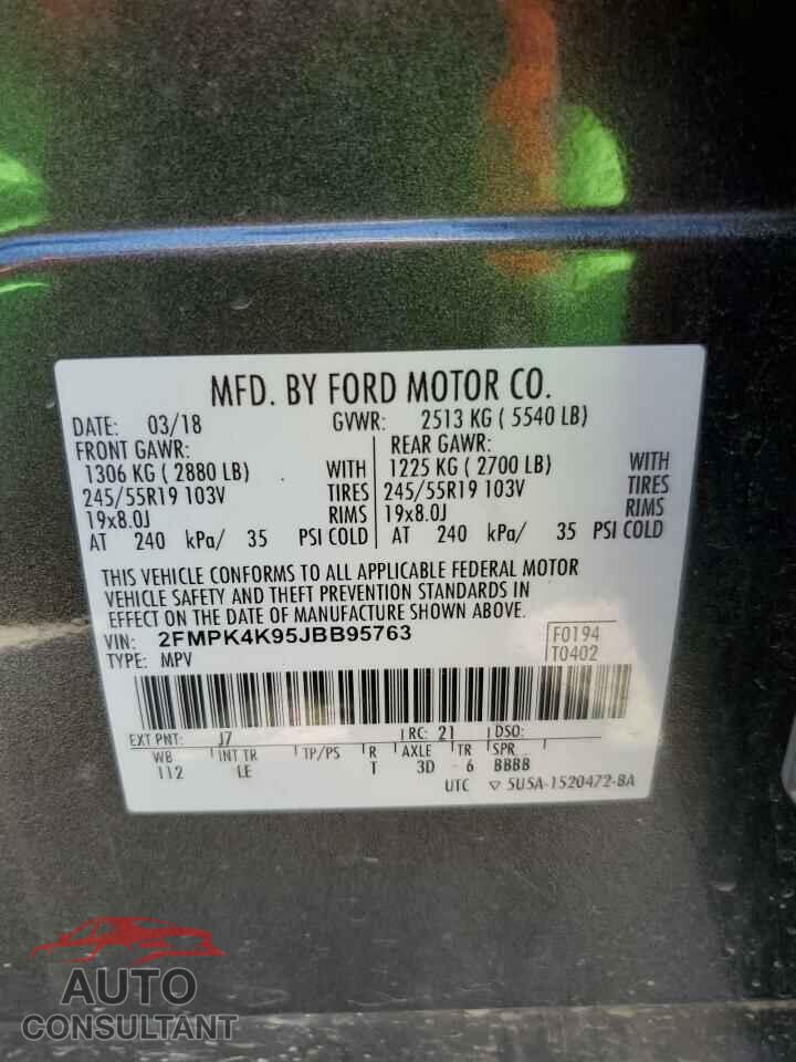FORD EDGE 2018 - 2FMPK4K95JBB95763