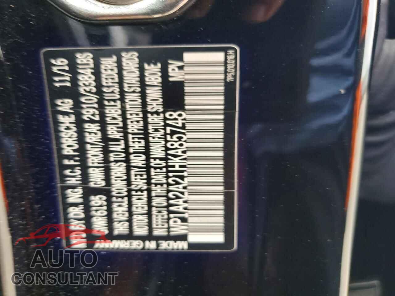 PORSCHE CAYENNE 2017 - WP1AA2A21HKA85748