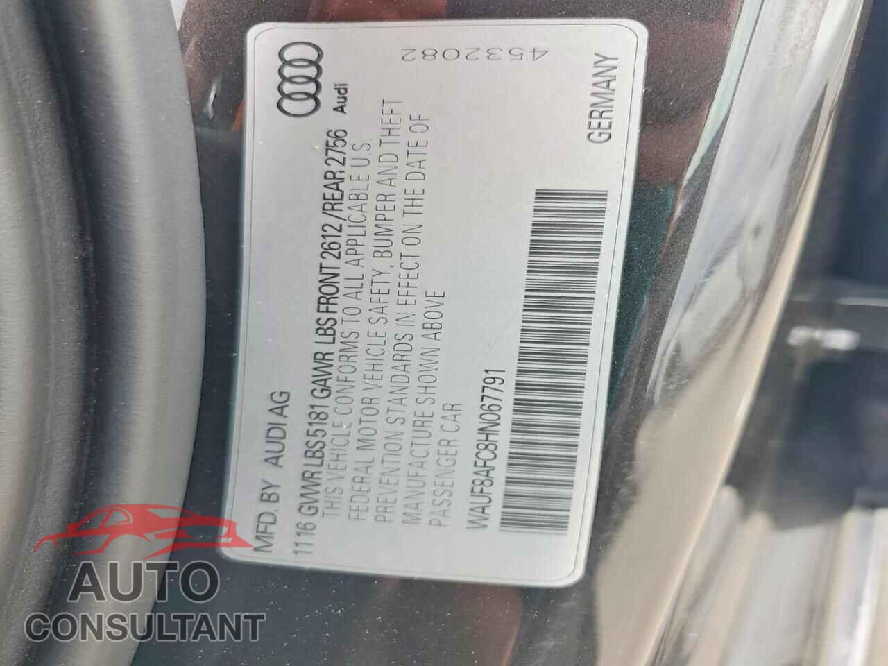 AUDI A6 2017 - WAUF8AFC8HN067791