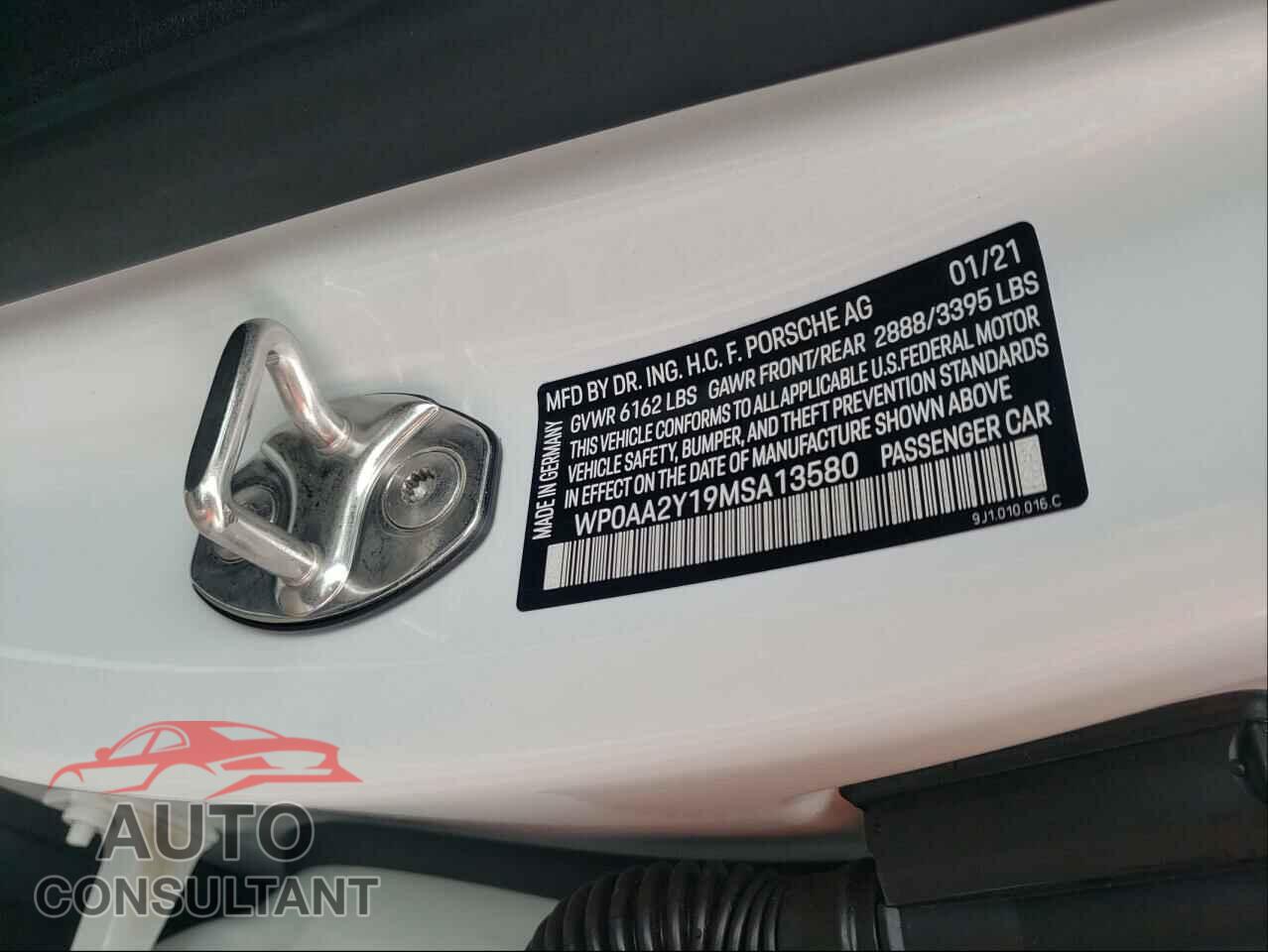 PORSCHE TAYCAN 2021 - WP0AA2Y19MSA13580