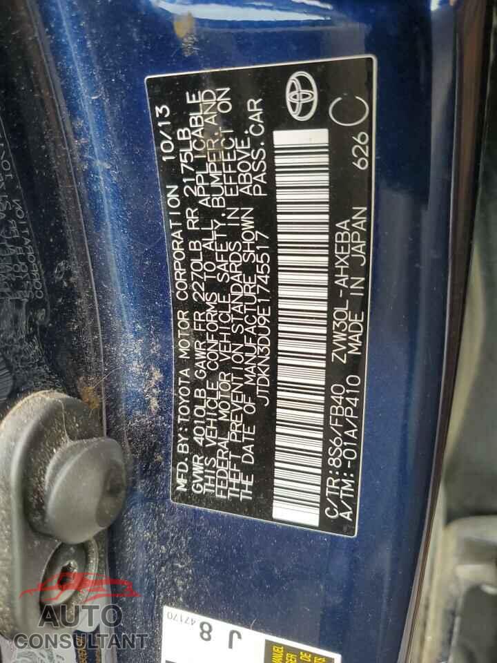 TOYOTA PRIUS 2014 - JTDKN3DU9E1745517