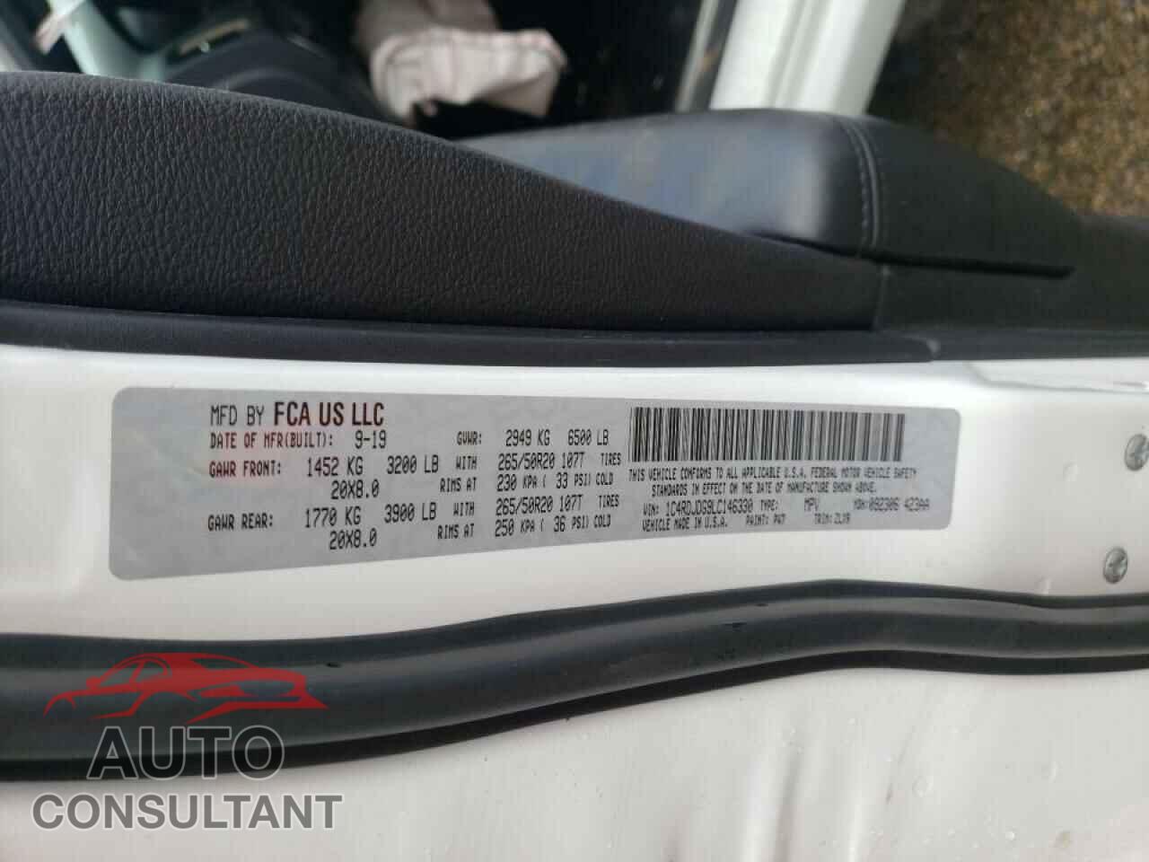 DODGE DURANGO 2020 - 1C4RDJDG9LC146330
