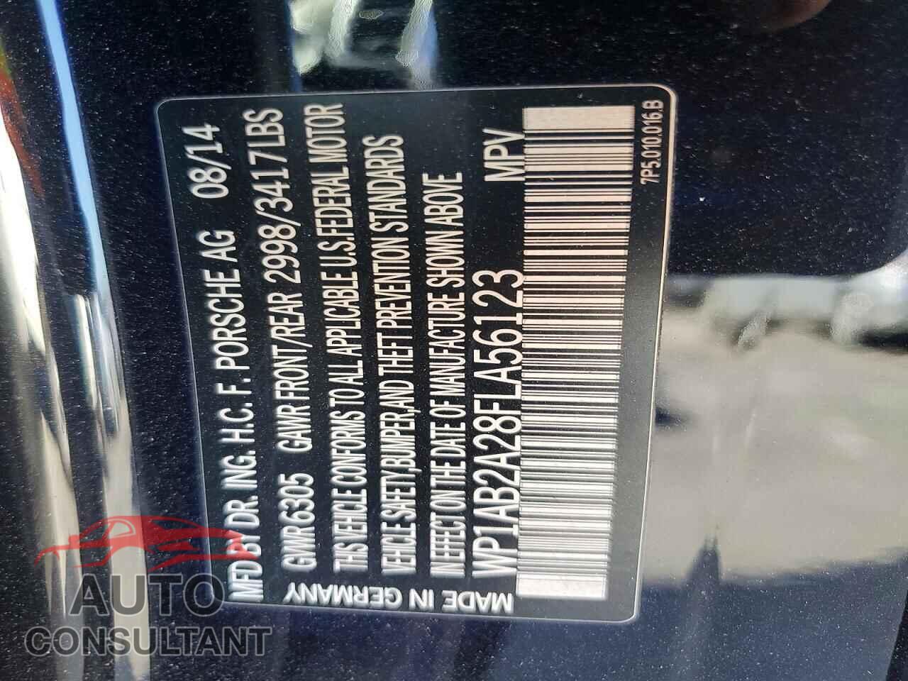 PORSCHE CAYENNE 2015 - WP1AB2A28FLA56123