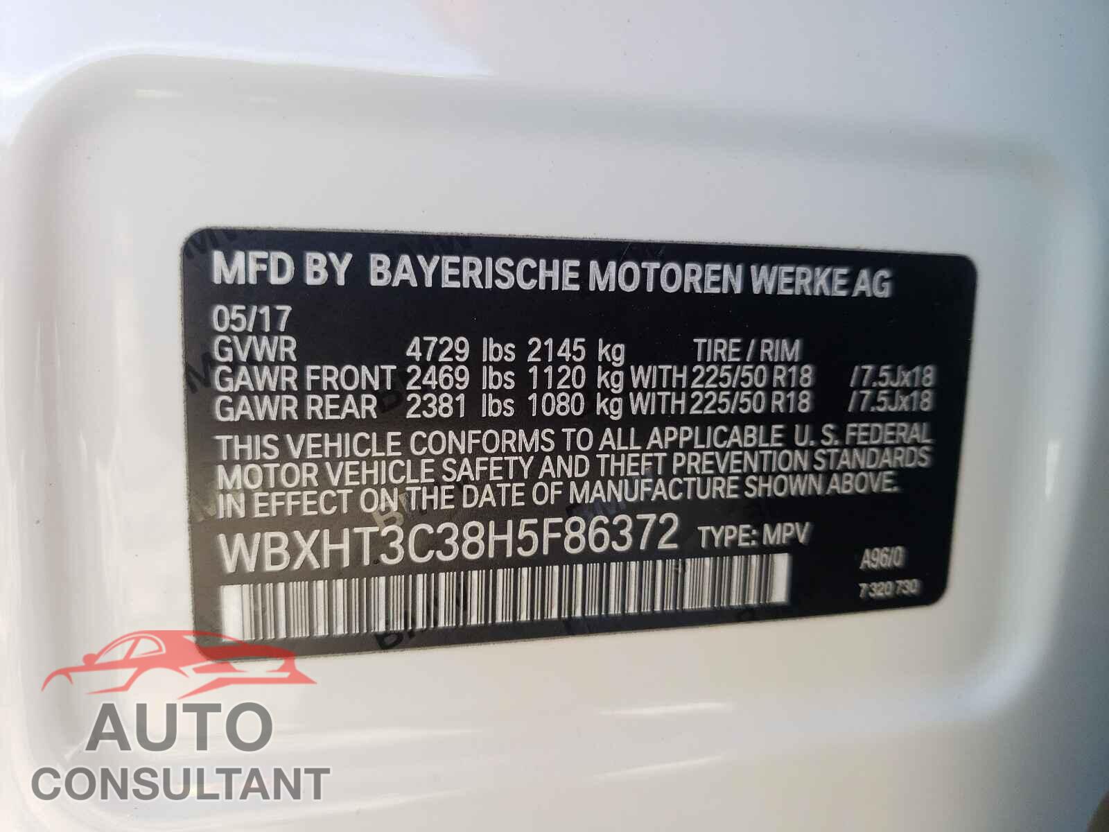 BMW X1 2017 - WBXHT3C38H5F86372