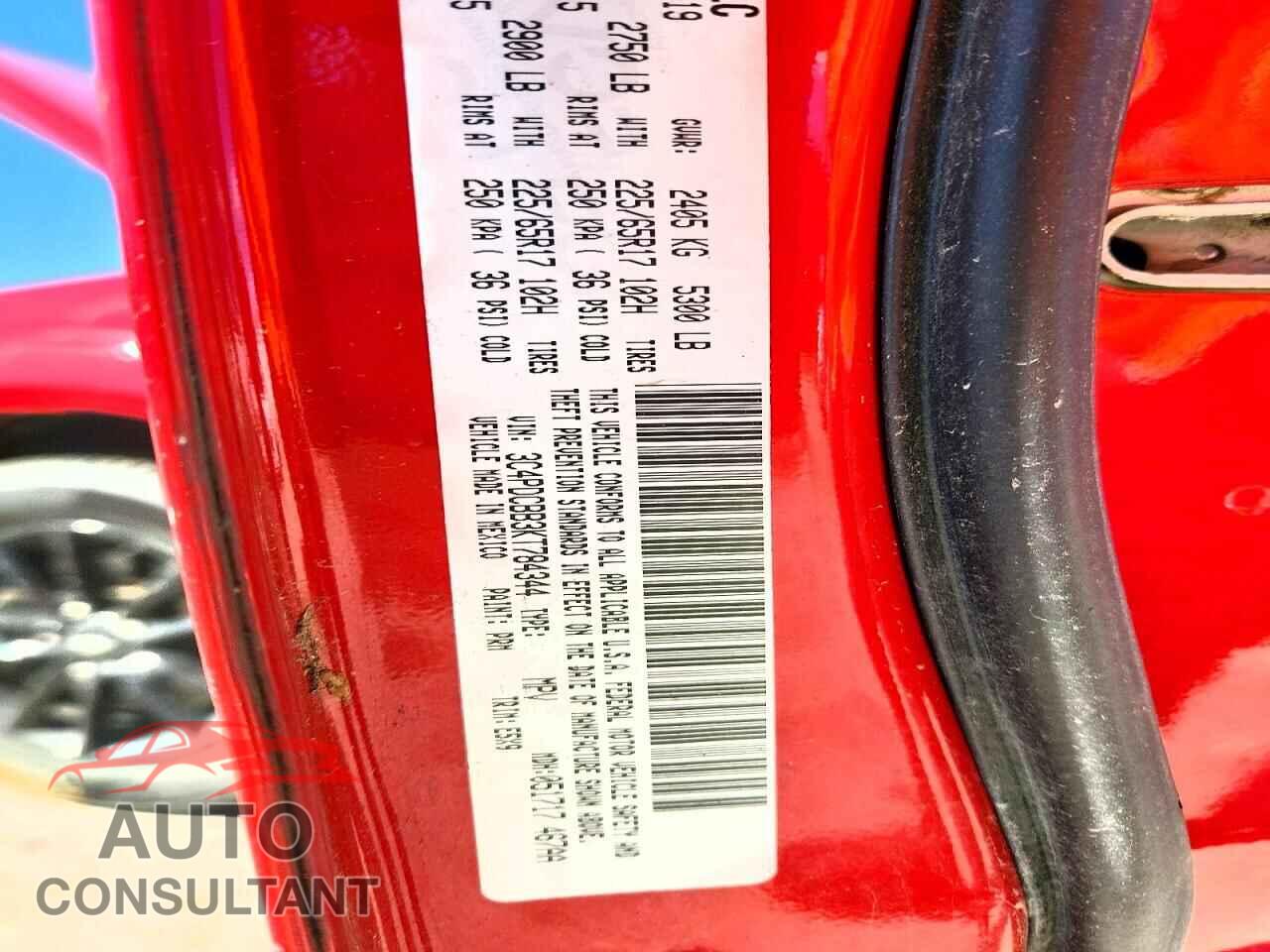 DODGE JOURNEY 2019 - 3C4PDCBB3KT784344