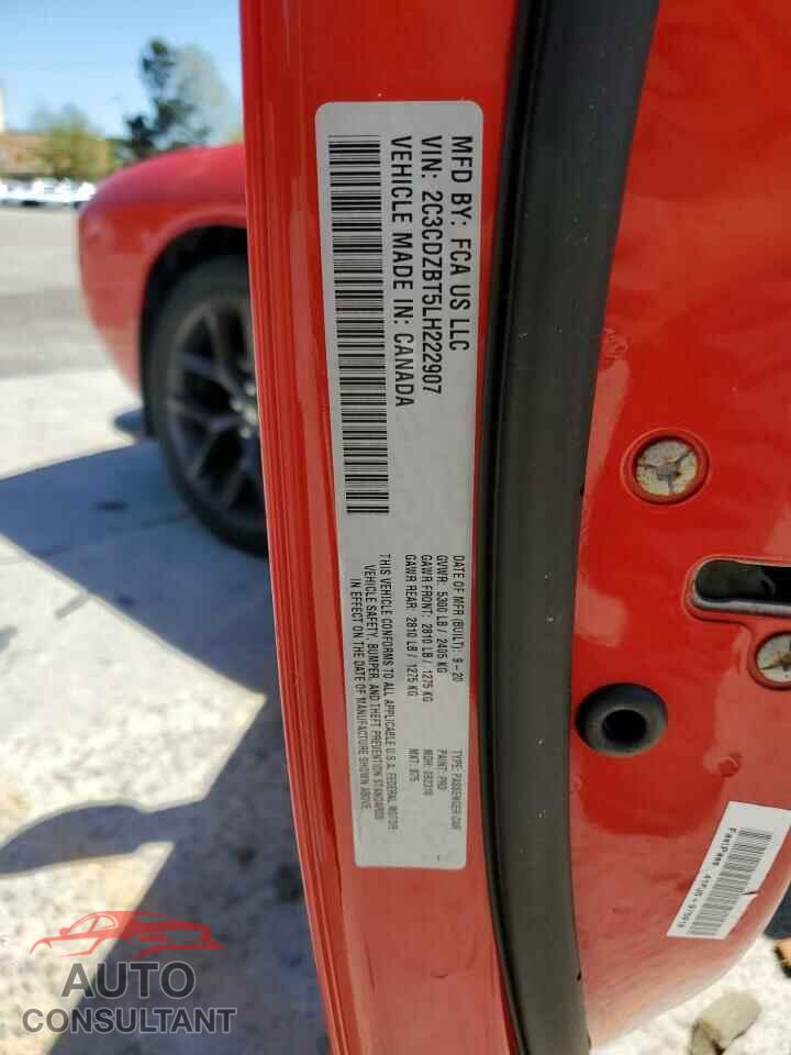 DODGE CHALLENGER 2020 - 2C3CDZBT5LH222907