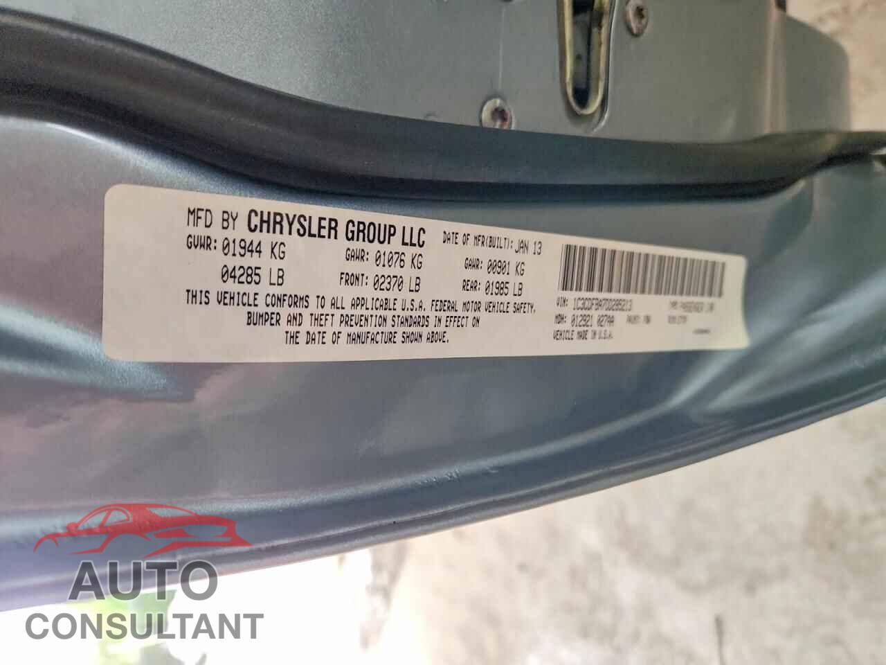 DODGE DART 2013 - 1C3CDFBA7DD285213