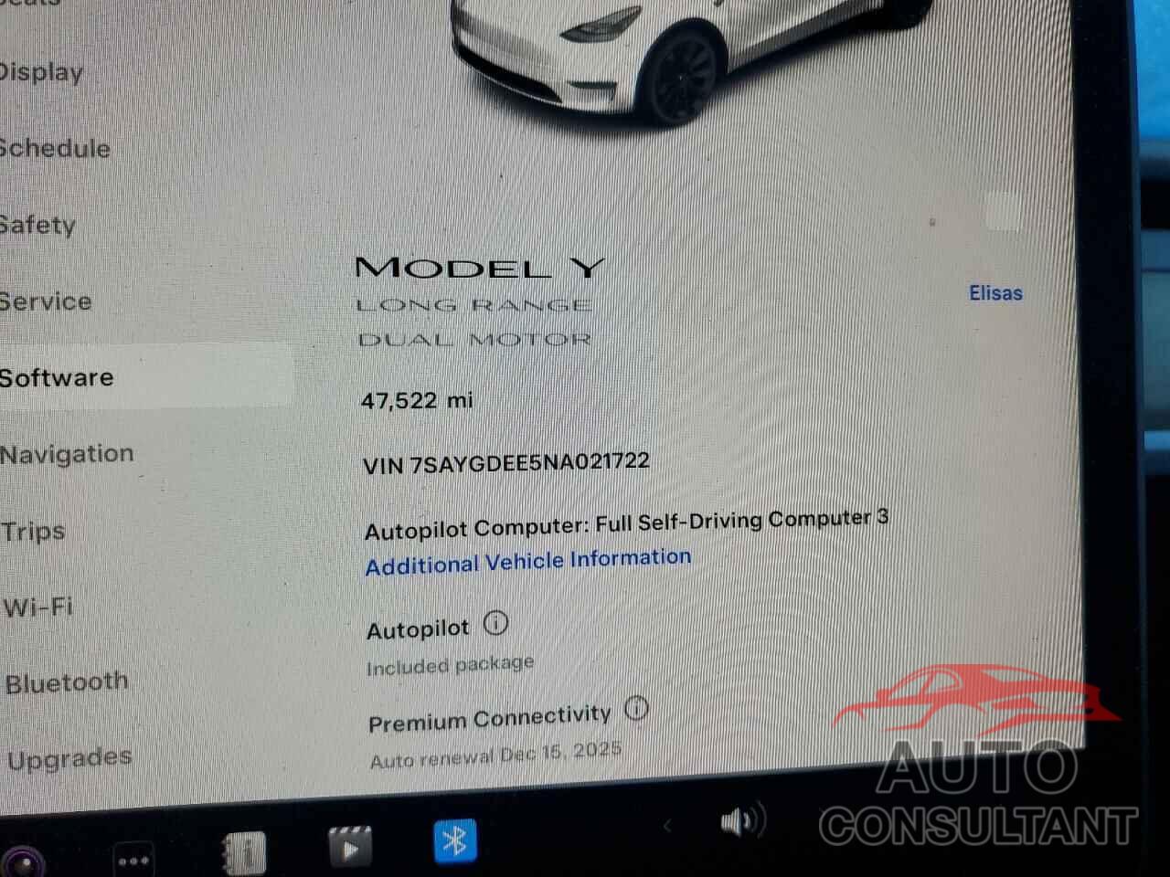 TESLA MODEL Y 2022 - 7SAYGDEE5NA021722