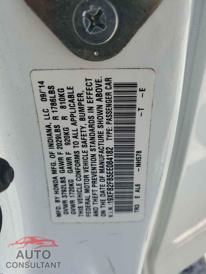 HONDA CIVIC 2014 - 19XFB2F85EE084182