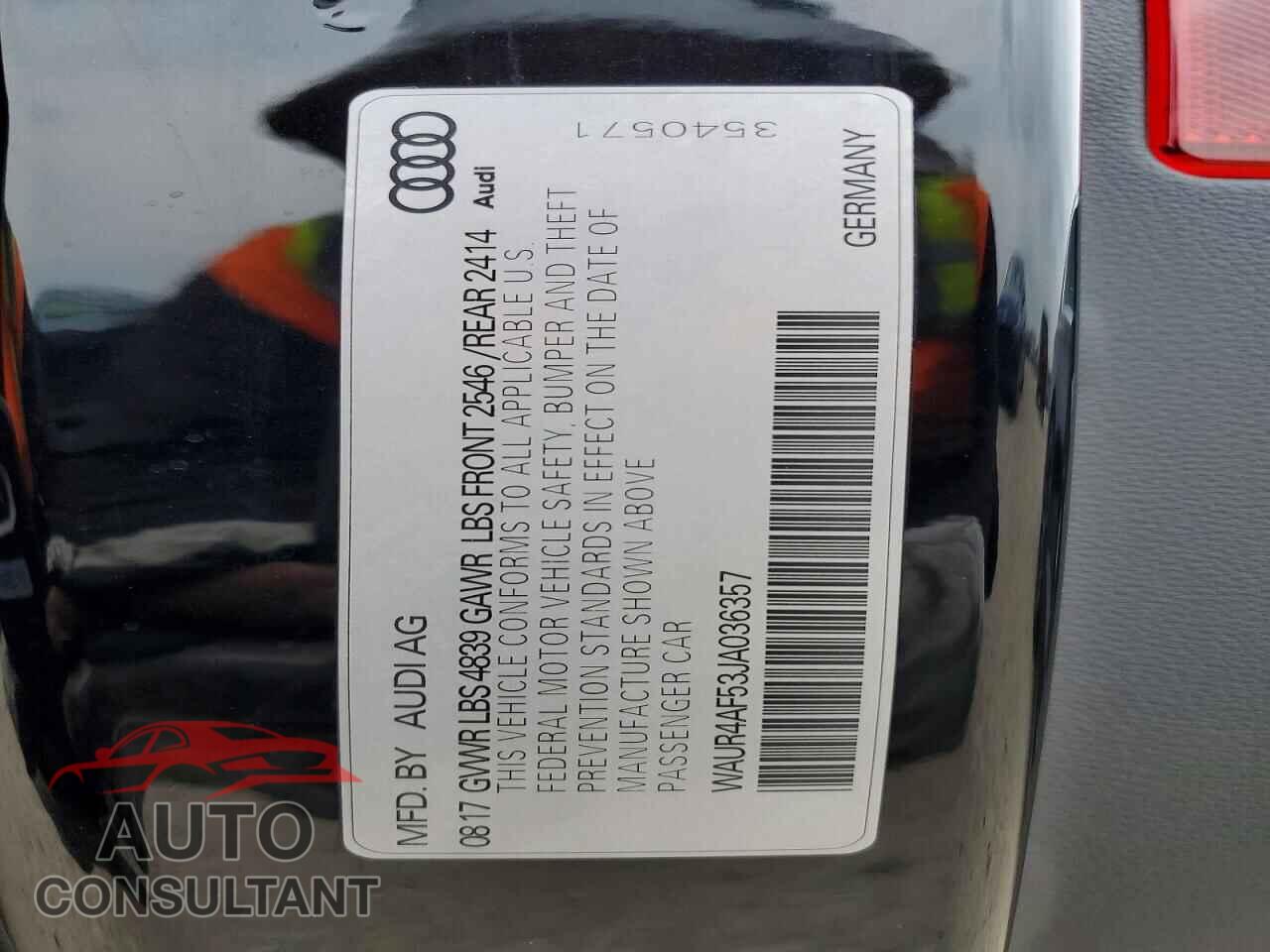 AUDI S5/RS5 2018 - WAUR4AF53JA036357