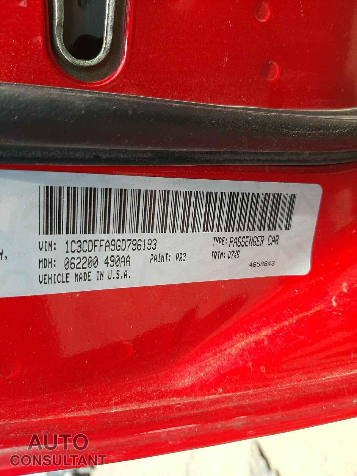 DODGE DART 2016 - 1C3CDFFA9GD796193