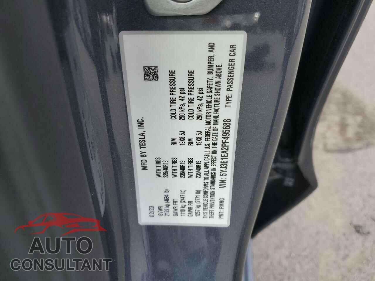 TESLA MODEL 3 2023 - 5YJ3E1EA2PF495688
