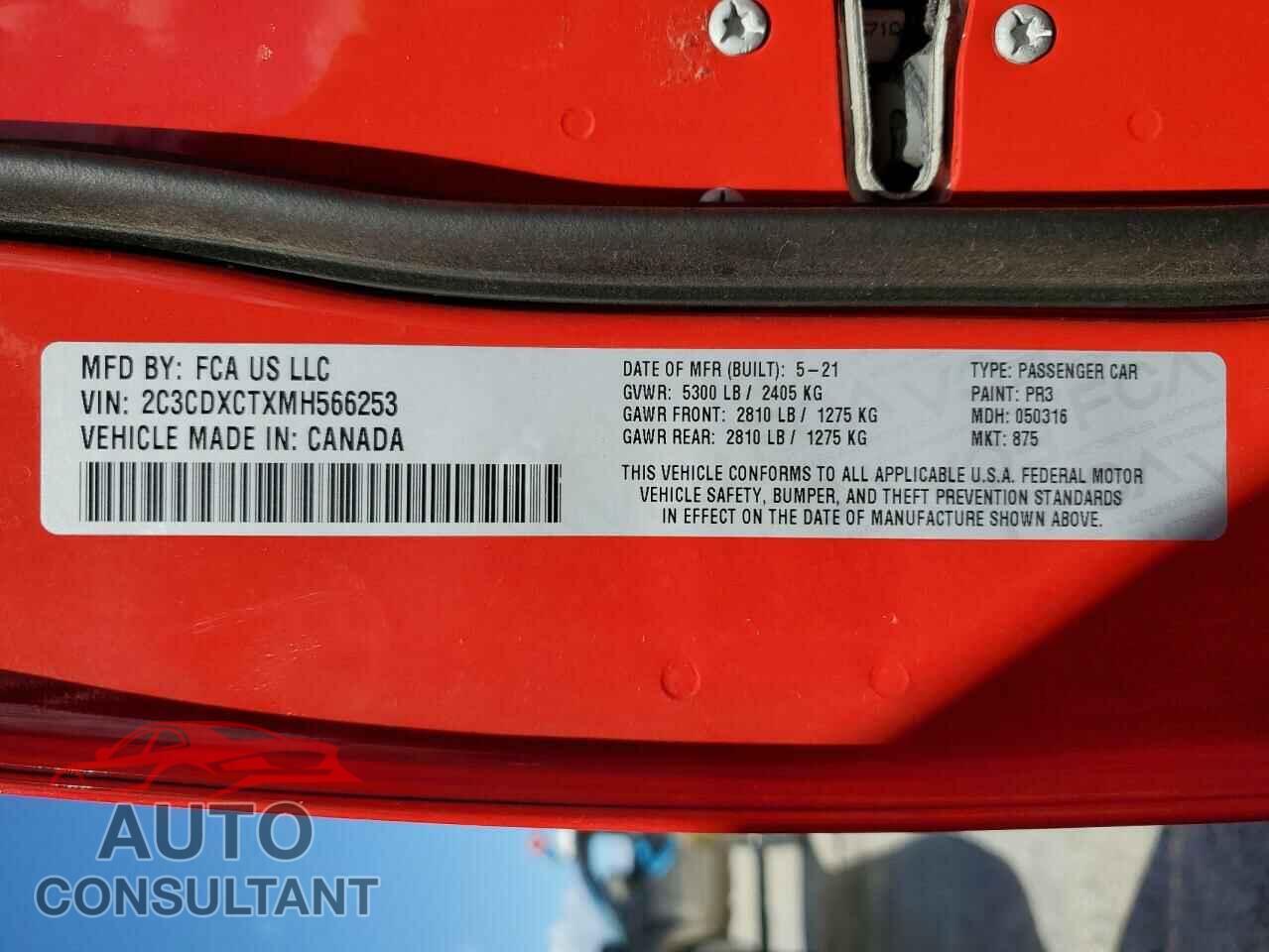 DODGE CHARGER 2021 - 2C3CDXCTXMH566253