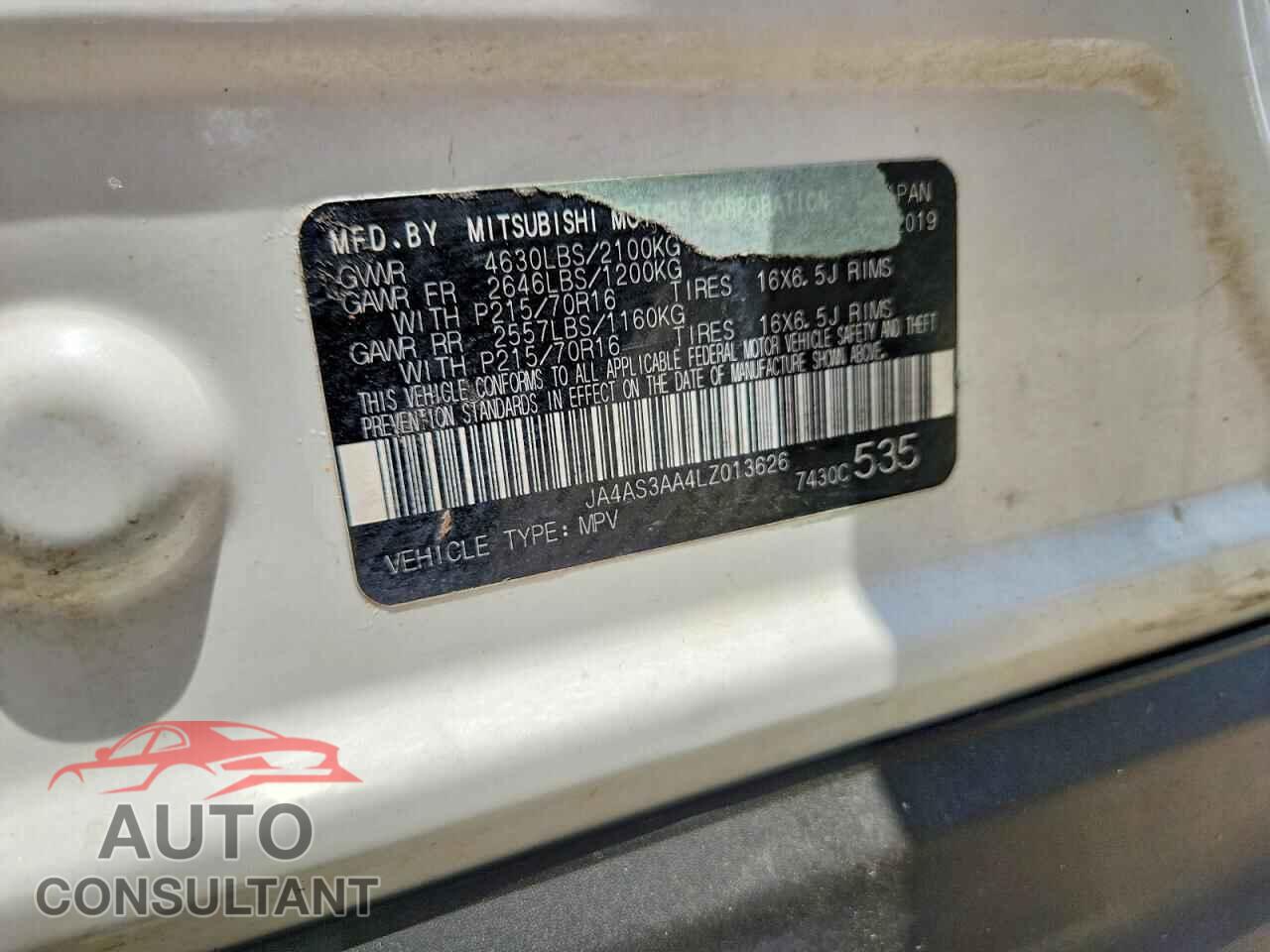 MITSUBISHI ECLIPSE 2020 - JA4AS3AA4LZ013626