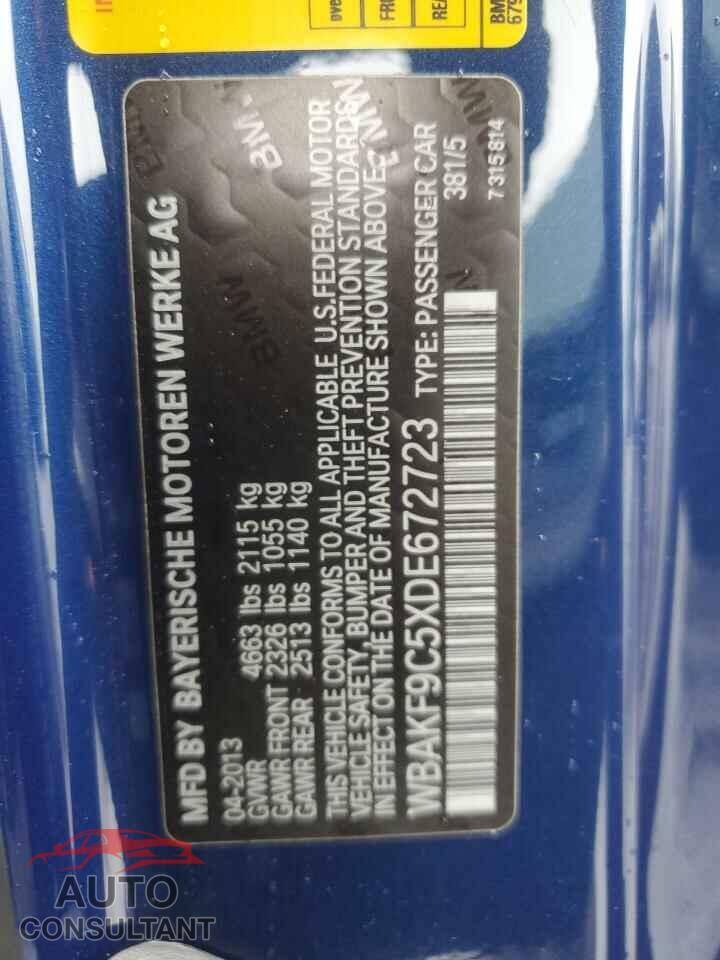 BMW 3 SERIES 2013 - WBAKF9C5XDE672723