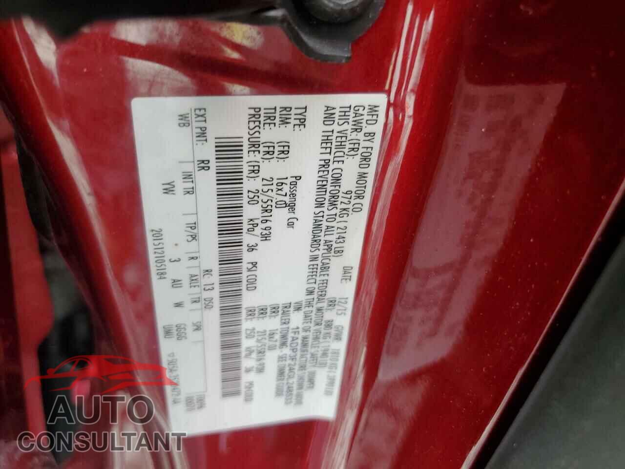 FORD FOCUS 2016 - 1FADP3F24GL248533