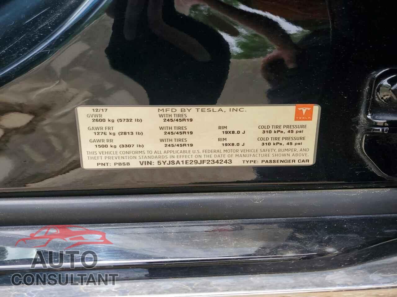 TESLA MODEL S 2018 - 5YJSA1E29JF234243