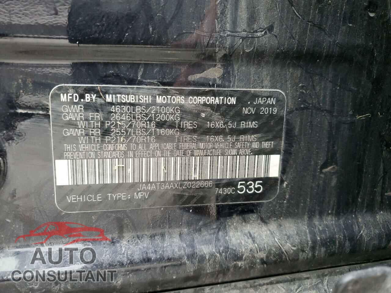 MITSUBISHI ECLIPSE 2020 - JA4AT3AAXLZ022666