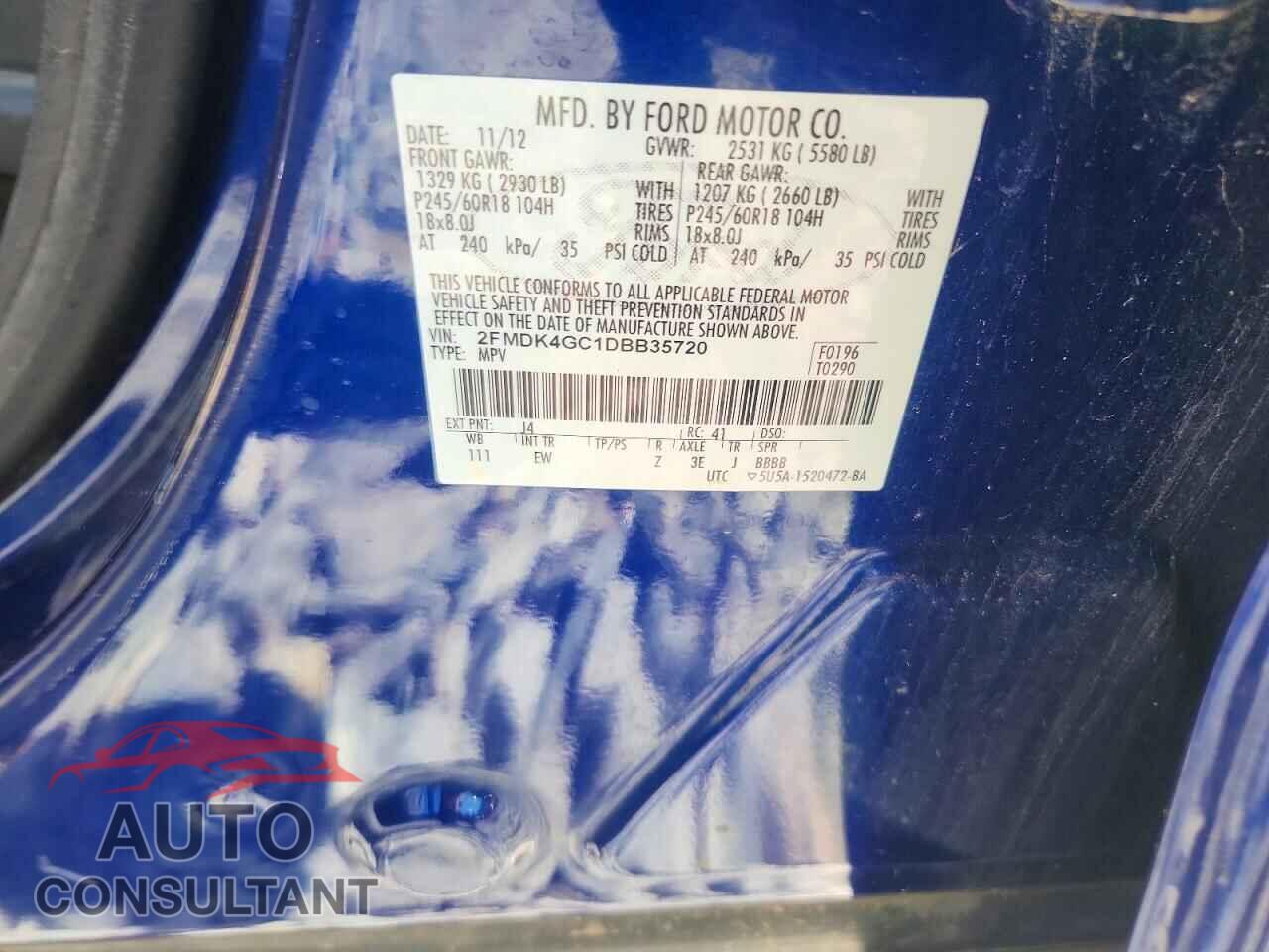 FORD EDGE 2013 - 2FMDK4GC1DBB35720
