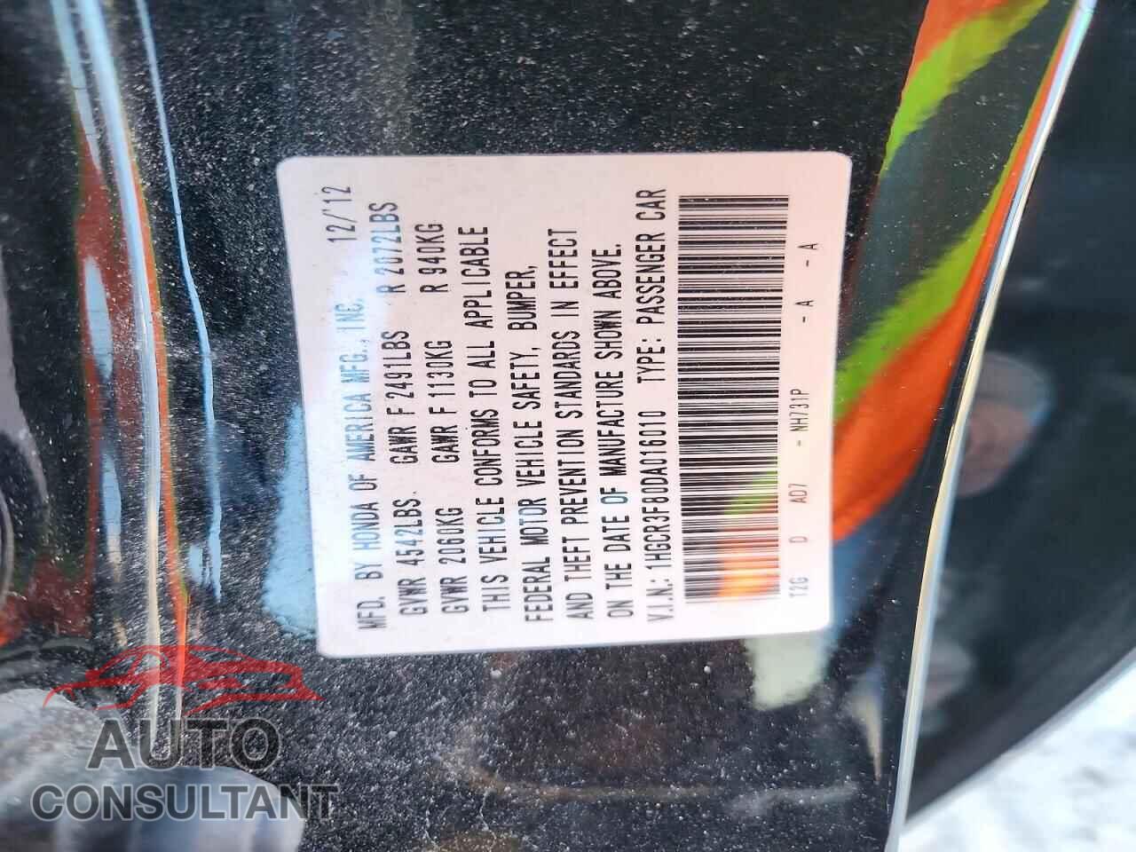HONDA ACCORD 2013 - 1HGCR3F80DA016010