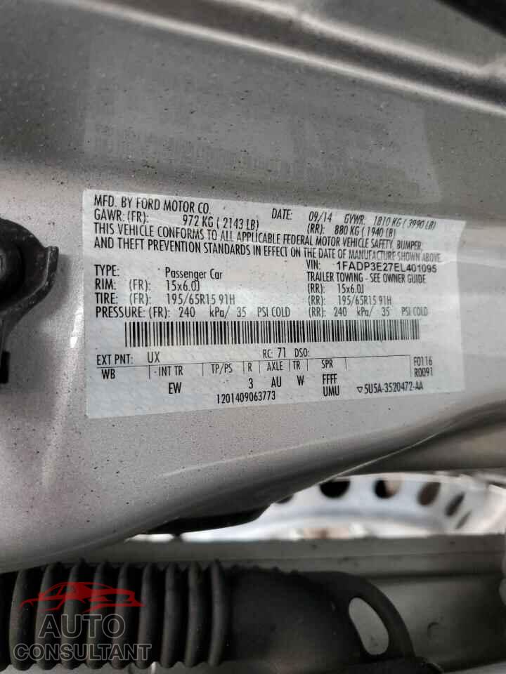 FORD FOCUS 2014 - 1FADP3E27EL401095