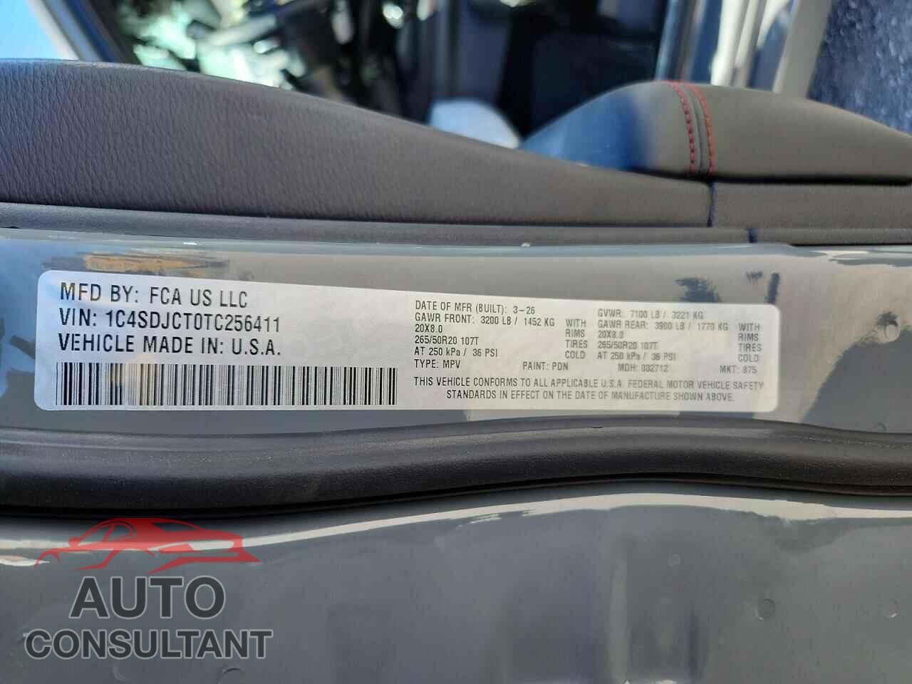 DODGE DURANGO 2026 - 1C4SDJCT0TC256411