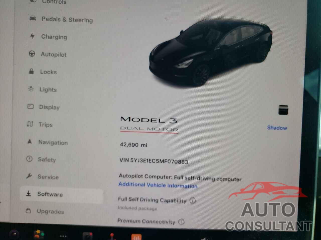 TESLA MODEL 3 2021 - 5YJ3E1EC5MF070883