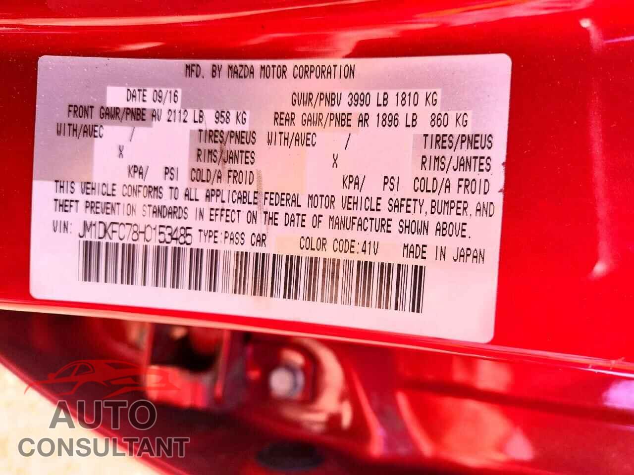MAZDA CX-3 2017 - JM1DKFC78H0153485