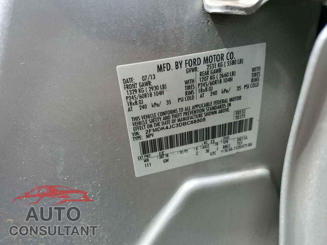FORD EDGE 2013 - 2FMDK4JC3DBC68505