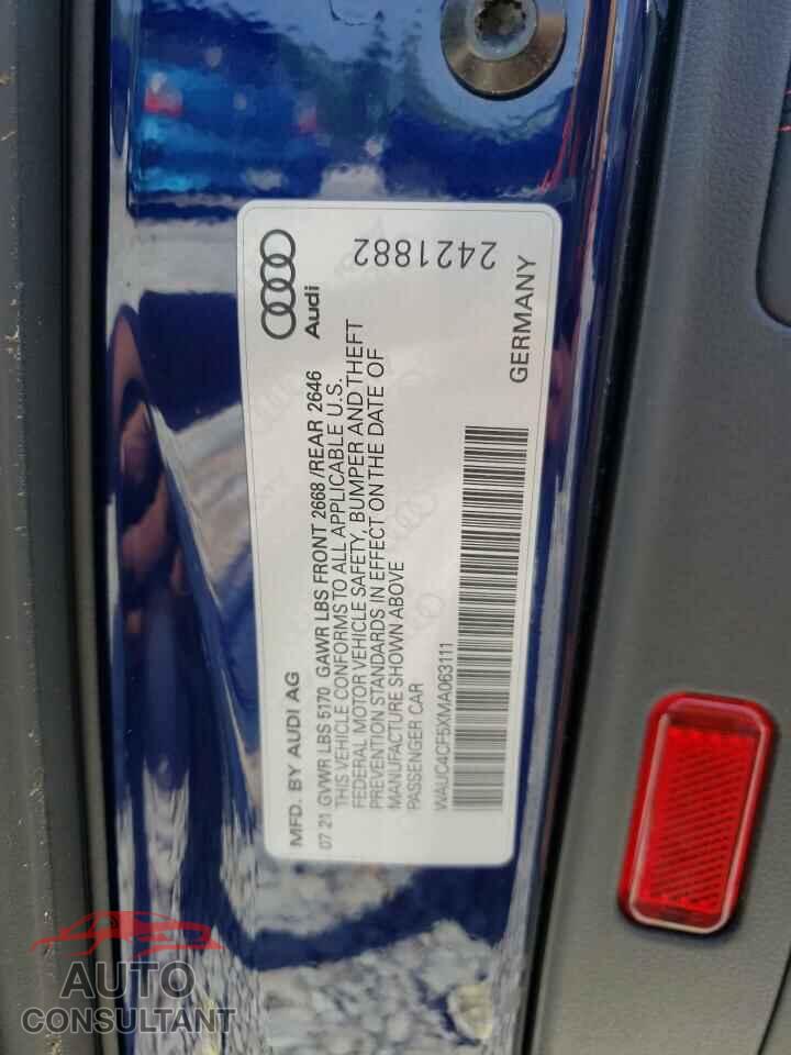 AUDI S5/RS5 2021 - WAUC4CF5XMA063111