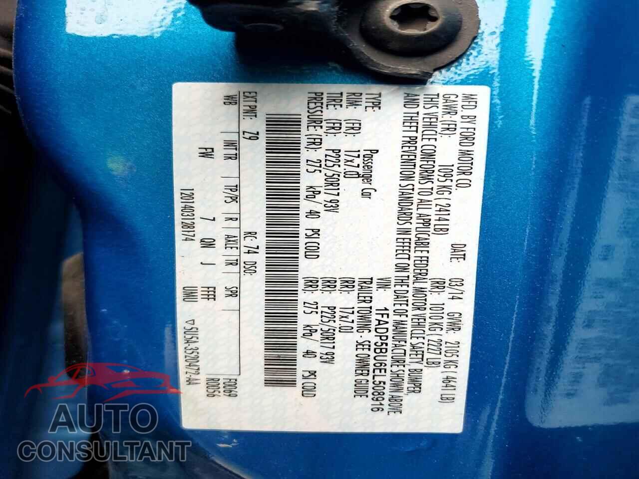 FORD CMAX 2014 - 1FADP5BU6EL508916