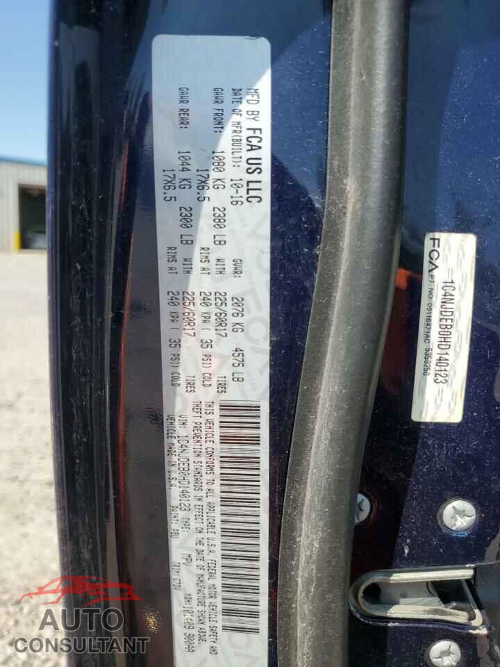JEEP COMPASS 2017 - 1C4NJDEB0HD140123