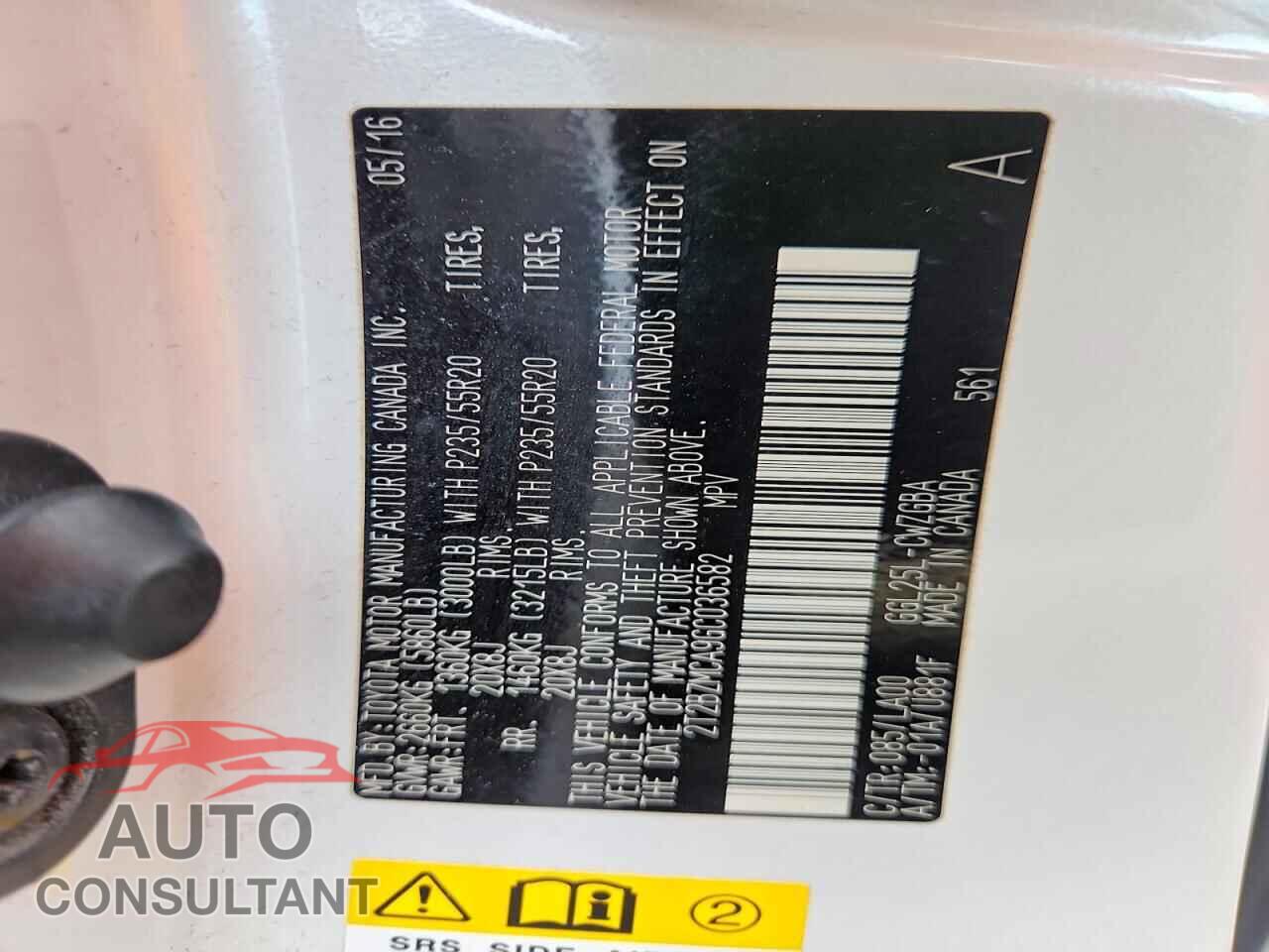 LEXUS RX350 2016 - 2T2BZMCA9GC036582
