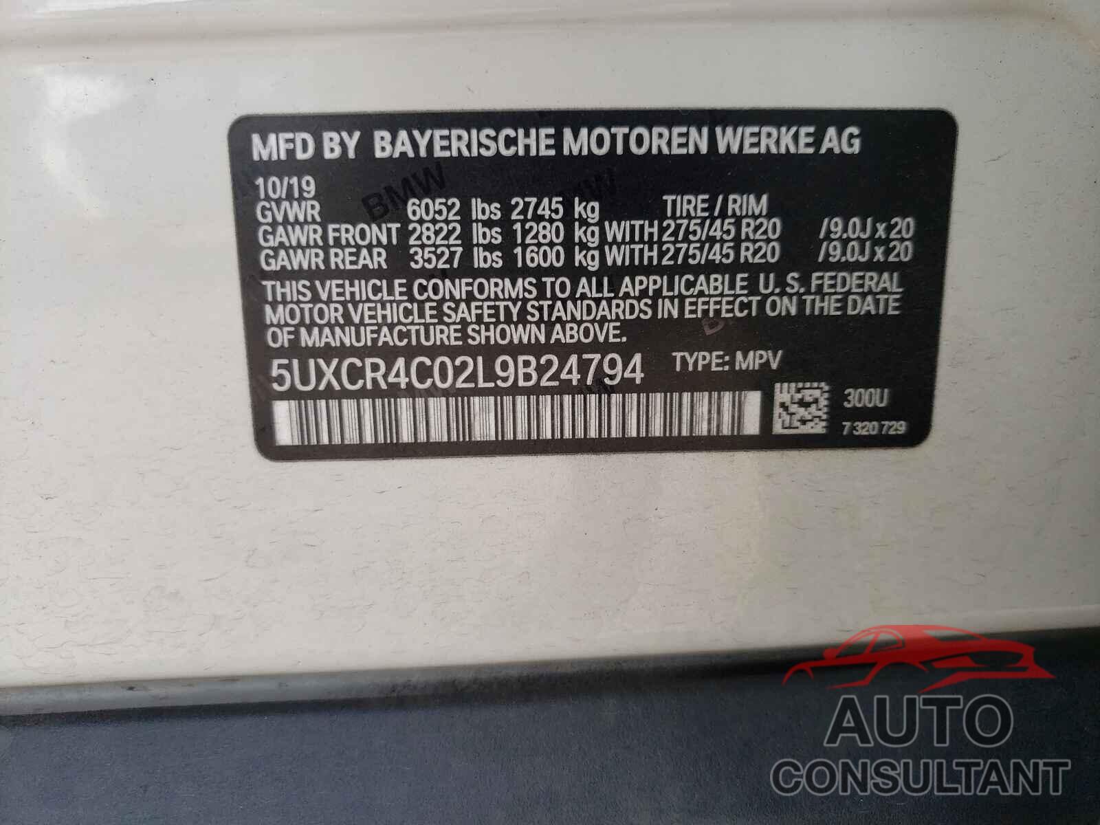 BMW X5 2020 - 5UXCR4C02L9B24794